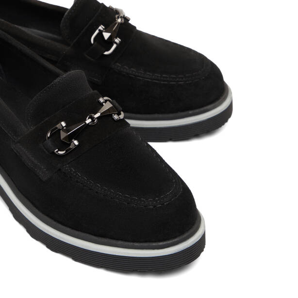 Siyah Hakiki Süet Deri Kadın Loafer - K26I1AY68413-A01 - 3