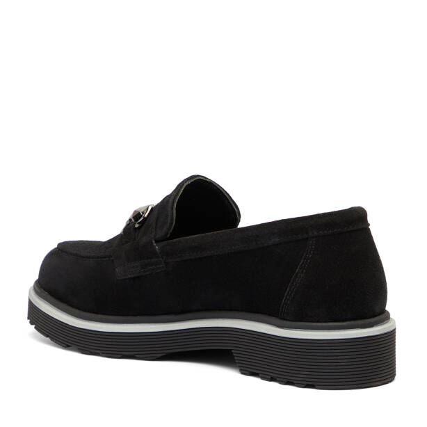 Siyah Hakiki Süet Deri Kadın Loafer - K26I1AY68413-A01 - 4