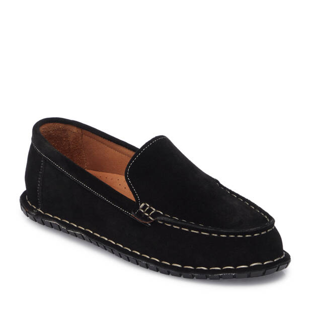 Siyah Hakiki Süet Deri Kadın Loafer - K26I1AY68455-A01 