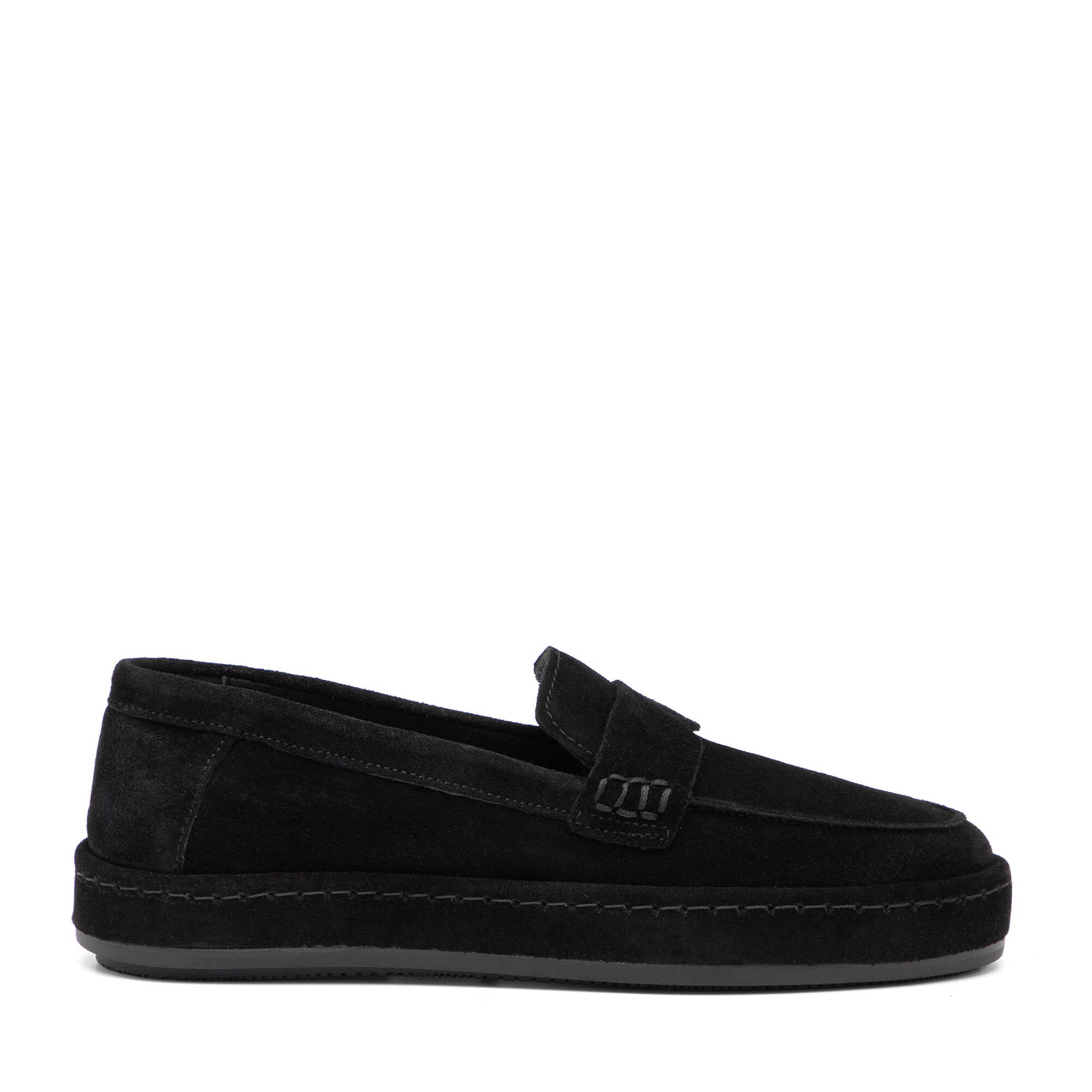 Siyah Hakiki Süet Deri Kadın Loafer - K26I1AY68527-A01