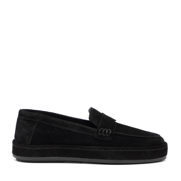 Siyah Hakiki Süet Deri Kadın Loafer - K26I1AY68527-A01 