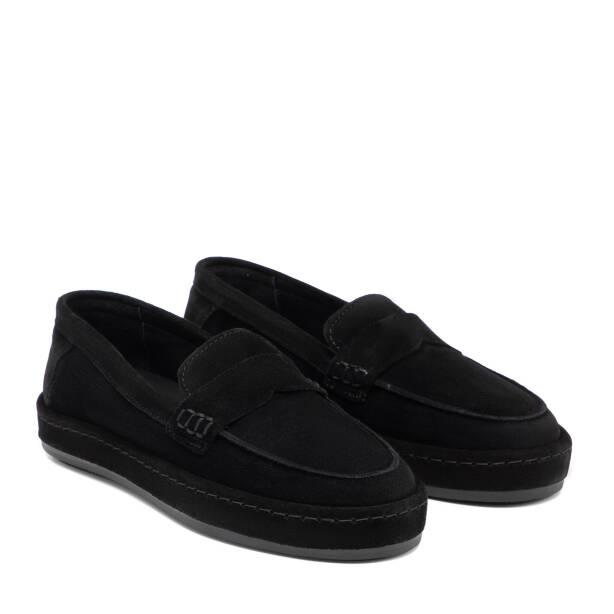 Siyah Hakiki Süet Deri Kadın Loafer - K26I1AY68527-A01 - 2