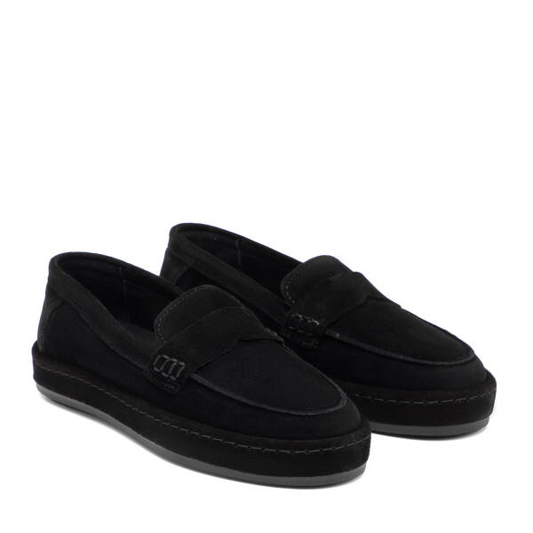 Siyah Hakiki Süet Deri Kadın Loafer - K26I1AY68527-A01 - 2