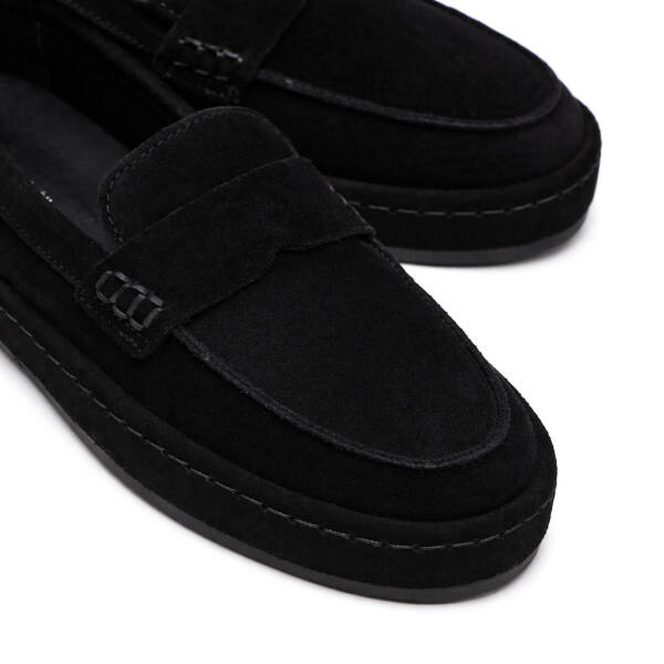 Siyah Hakiki Süet Deri Kadın Loafer - K26I1AY68527-A01 - 3