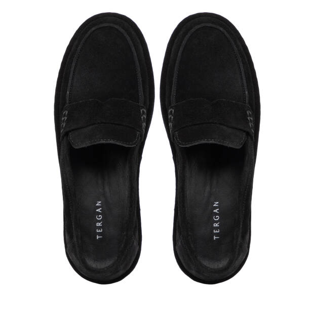 Siyah Hakiki Süet Deri Kadın Loafer - K26I1AY68527-A01 - 5