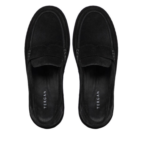 Siyah Hakiki Süet Deri Kadın Loafer - K26I1AY68527-A01 - 5