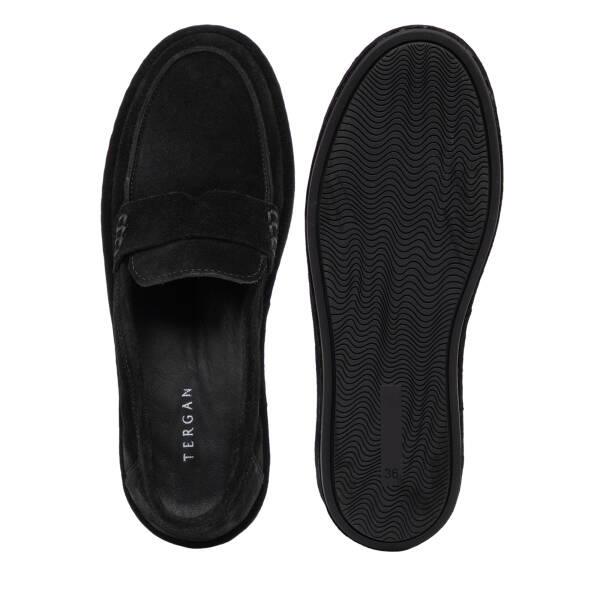 Siyah Hakiki Süet Deri Kadın Loafer - K26I1AY68527-A01 - 6