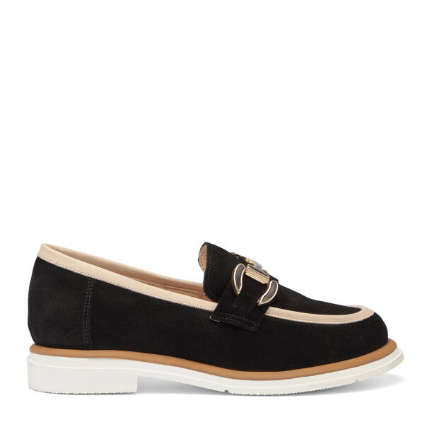 Siyah Hakiki Süet Deri Kadın Loafer - K26I1AY68569-A01 
