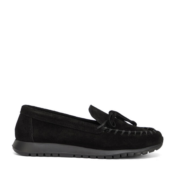 Siyah Hakiki Süet Deri Kadın Loafer - K26I1AY68653-A01 