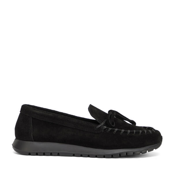 Siyah Hakiki Süet Deri Kadın Loafer - K26I1AY68653-A01 - 1