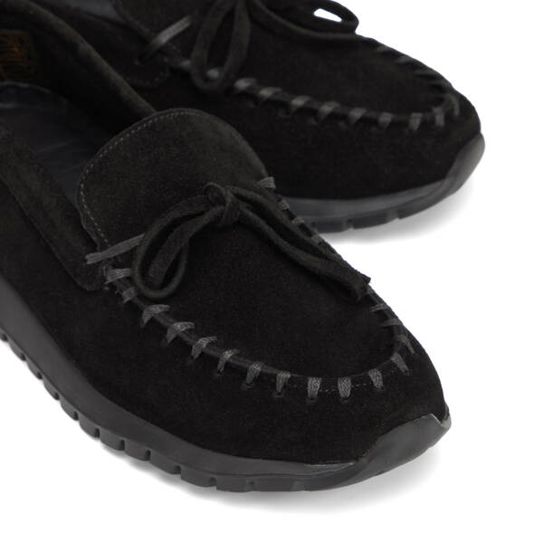 Siyah Hakiki Süet Deri Kadın Loafer - K26I1AY68653-A01 - 3