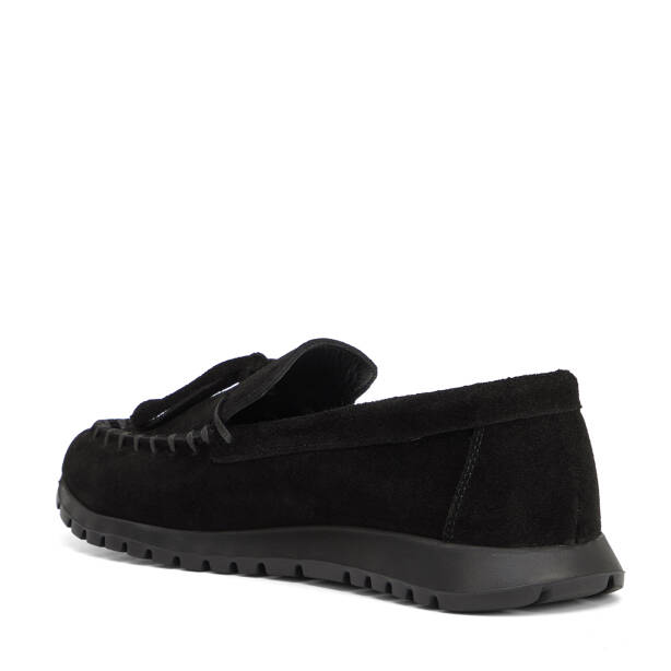 Siyah Hakiki Süet Deri Kadın Loafer - K26I1AY68653-A01 - 4