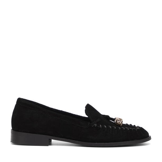 Siyah Hakiki Süet Deri Kadın Loafer - K26S1AY68746-A01 - 1