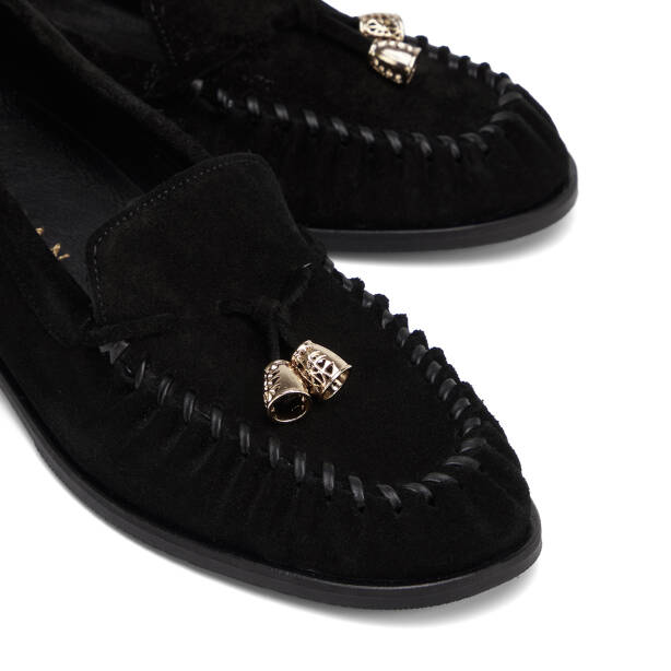Siyah Hakiki Süet Deri Kadın Loafer - K26S1AY68746-A01 - 3