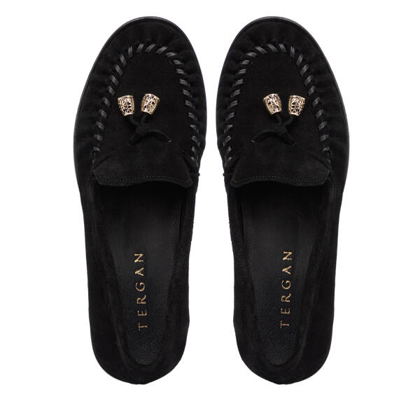 Siyah Hakiki Süet Deri Kadın Loafer - K26S1AY68746-A01 - 5