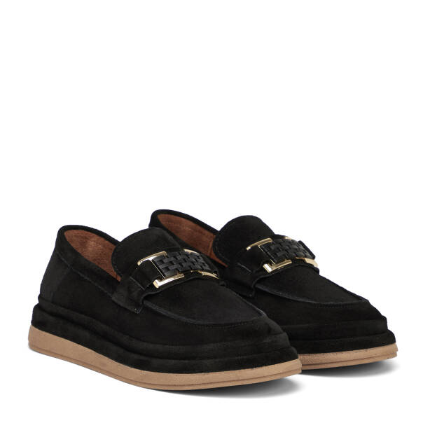 Siyah Hakiki Süet Deri Kadın Loafer - K26S1AY68866-A01 - 2
