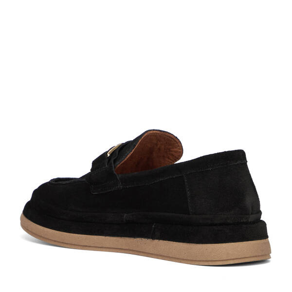 Siyah Hakiki Süet Deri Kadın Loafer - K26S1AY68866-A01 - 4