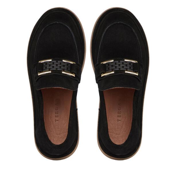 Siyah Hakiki Süet Deri Kadın Loafer - K26S1AY68866-A01 - 5