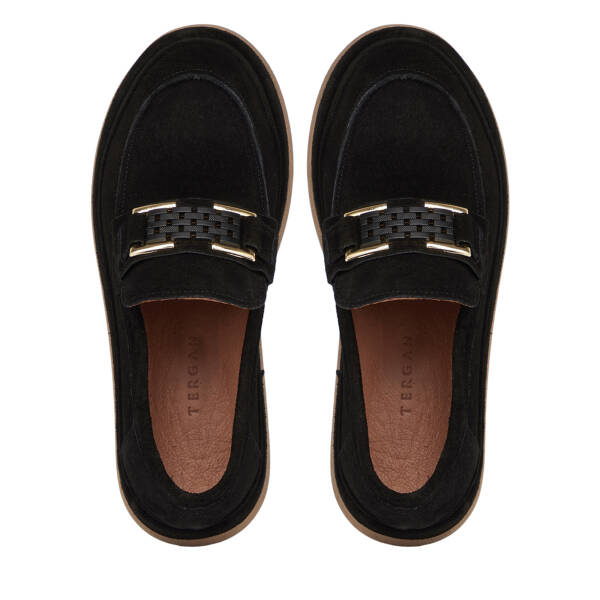 Siyah Hakiki Süet Deri Kadın Loafer - K26S1AY68866-A01 - 5
