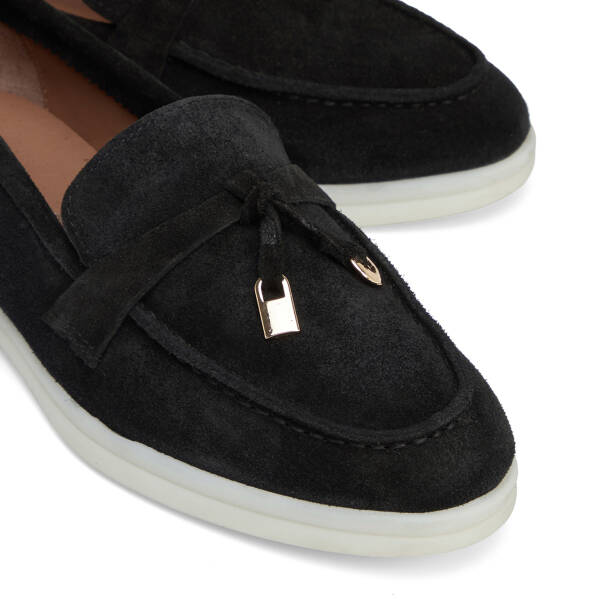Siyah Hakiki Süet Deri Kadın Loafer - K26S1AY68915-A01 - 3