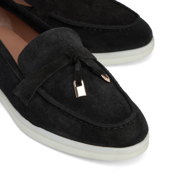 Siyah Hakiki Süet Deri Kadın Loafer - K26S1AY68915-A01 - 3
