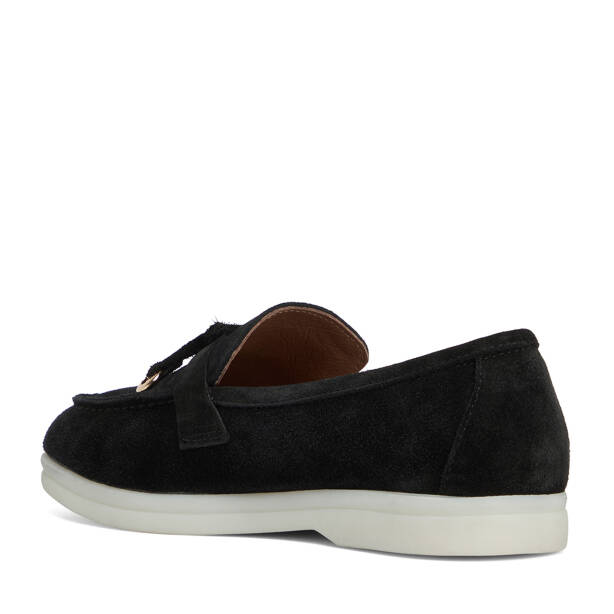 Siyah Hakiki Süet Deri Kadın Loafer - K26S1AY68915-A01 - 4
