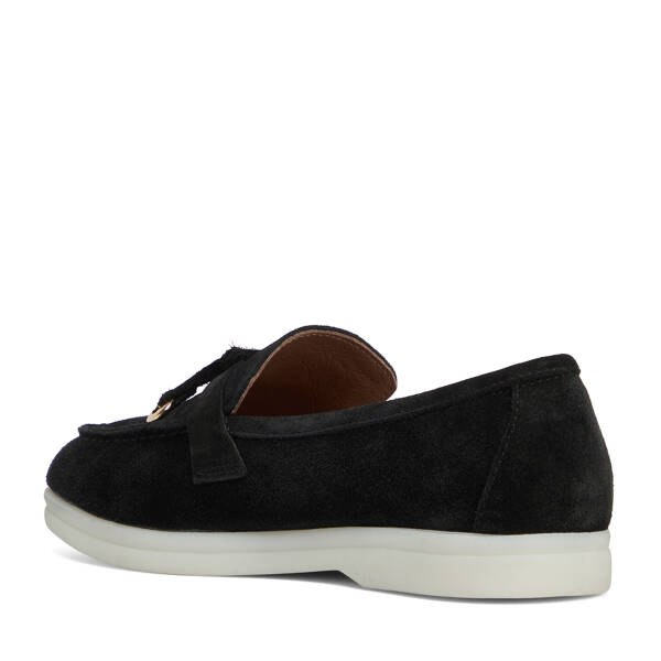 Siyah Hakiki Süet Deri Kadın Loafer - K26S1AY68915-A01 - 4