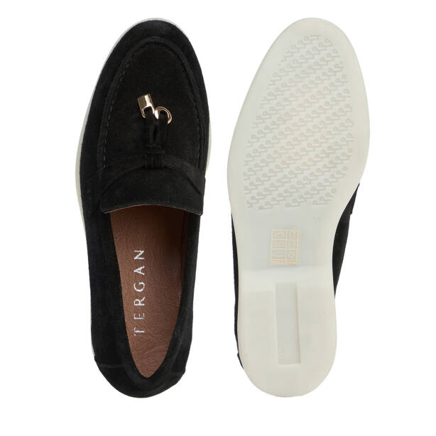 Siyah Hakiki Süet Deri Kadın Loafer - K26S1AY68915-A01 - 5
