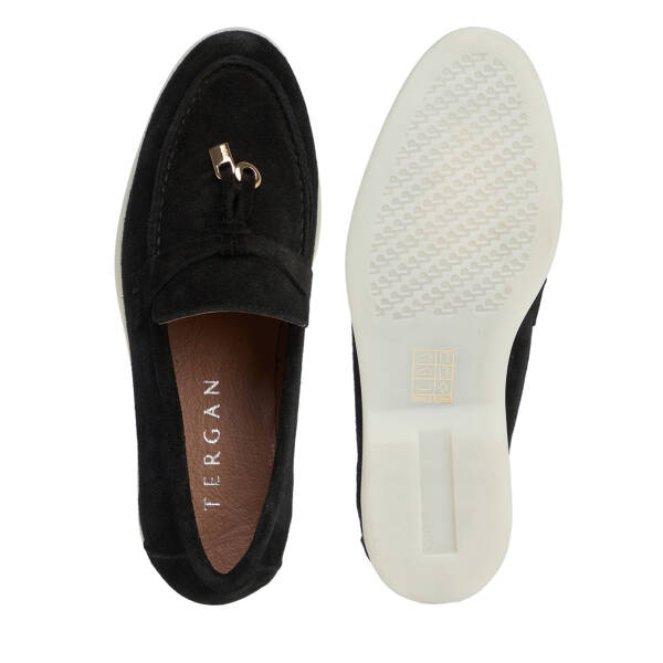 Siyah Hakiki Süet Deri Kadın Loafer - K26S1AY68915-A01 - 5
