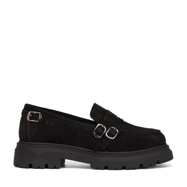 Siyah Hakiki Süet Deri Kadın Loafer - K26S1AY68922-A01 - 1