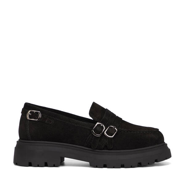 Siyah Hakiki Süet Deri Kadın Loafer - K26S1AY68922-A01 - 1