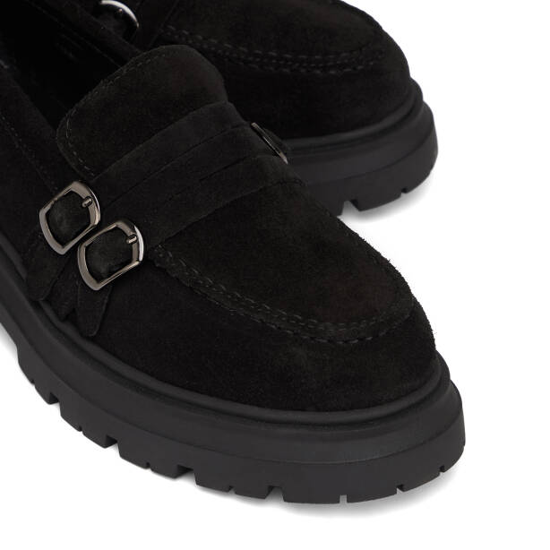 Siyah Hakiki Süet Deri Kadın Loafer - K26S1AY68922-A01 - 3
