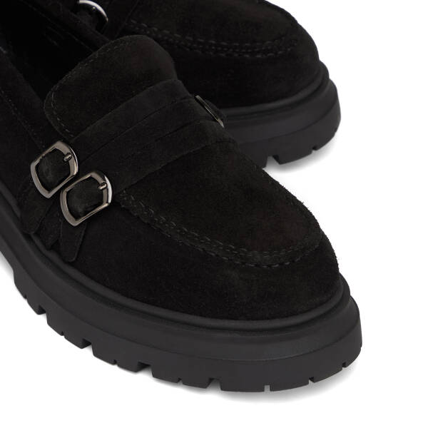 Siyah Hakiki Süet Deri Kadın Loafer - K26S1AY68922-A01 - 3