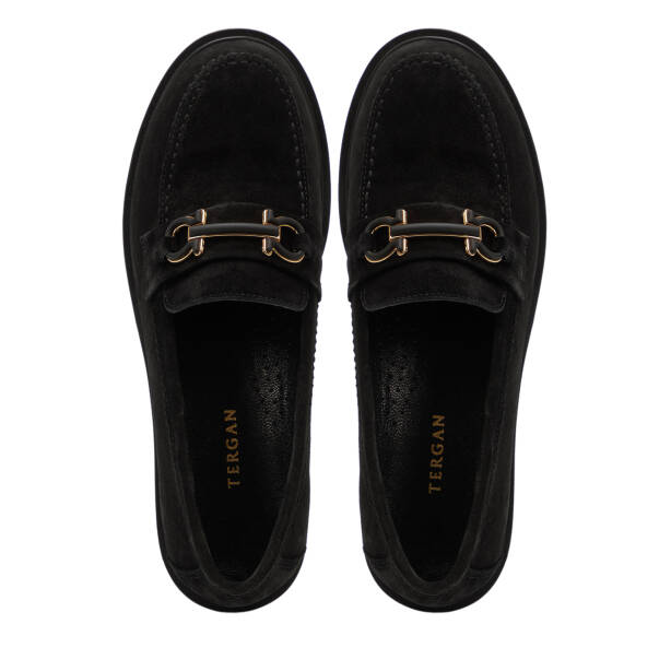 Siyah Hakiki Süet Deri Kadın Makosen - K25I1AY68103-A01 - 5