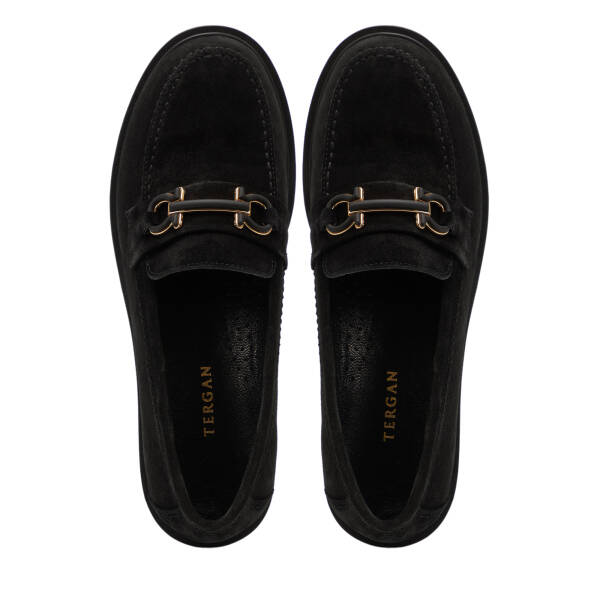 Siyah Hakiki Süet Deri Kadın Makosen - K25I1AY68103-A01 - 5