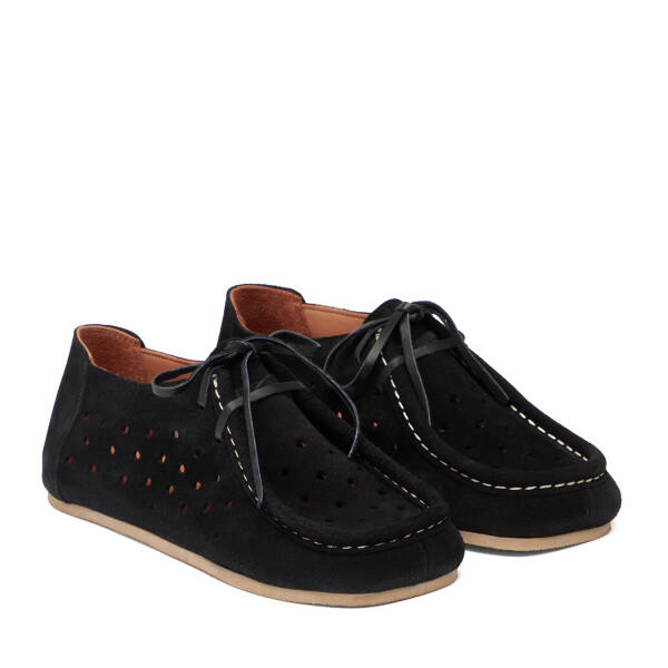 Siyah Hakiki Süet Deri Kadın Makosen - K26I1AY68417-A01 - 2