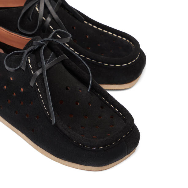 Siyah Hakiki Süet Deri Kadın Makosen - K26I1AY68417-A01 - Tergan