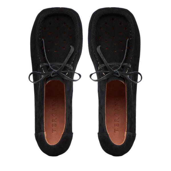 Siyah Hakiki Süet Deri Kadın Makosen - K26I1AY68417-A01 - 5