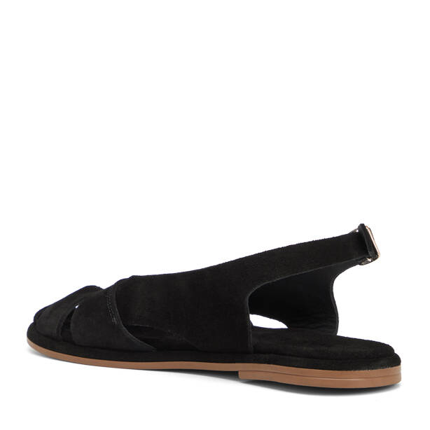 Siyah Hakiki Süet Deri Kadın Sandalet - K26Y1SN68419-A01 - 4
