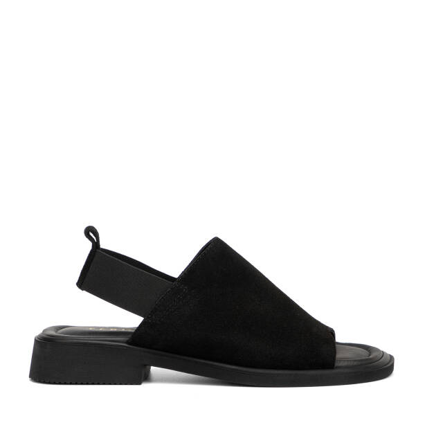 Siyah Hakiki Süet Deri Kadın Sandalet - K26Y1SN68433-A01 - 1