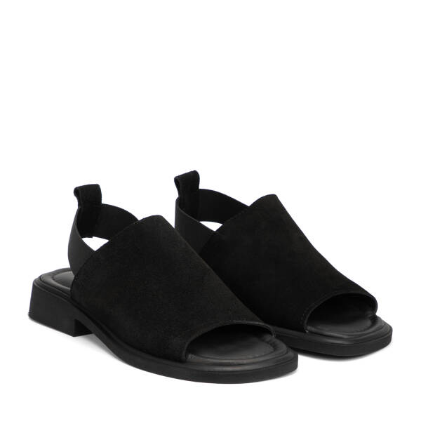 Siyah Hakiki Süet Deri Kadın Sandalet - K26Y1SN68433-A01 - 2