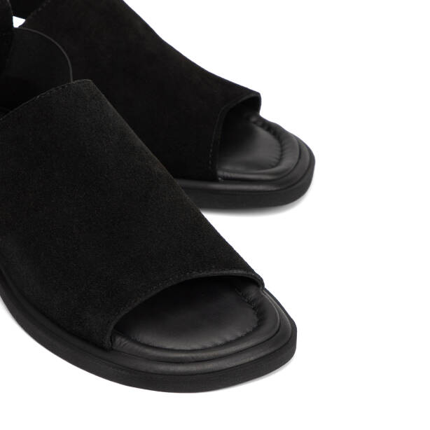 Siyah Hakiki Süet Deri Kadın Sandalet - K26Y1SN68433-A01 - 3