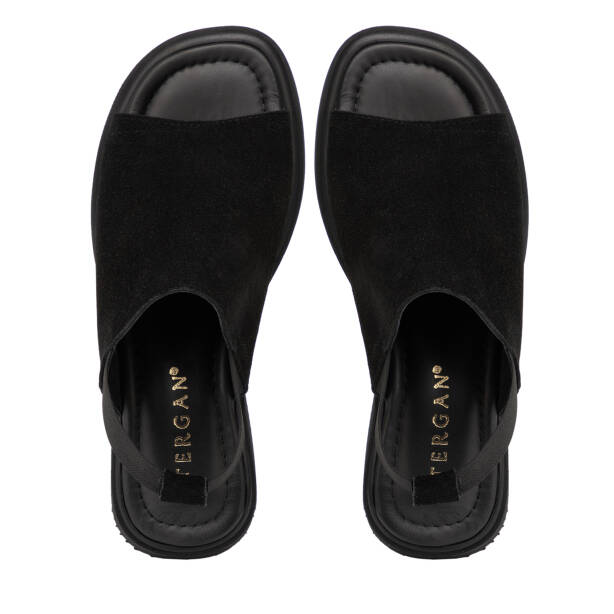 Siyah Hakiki Süet Deri Kadın Sandalet - K26Y1SN68433-A01 - 5