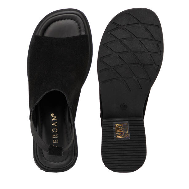 Siyah Hakiki Süet Deri Kadın Sandalet - K26Y1SN68433-A01 - 6