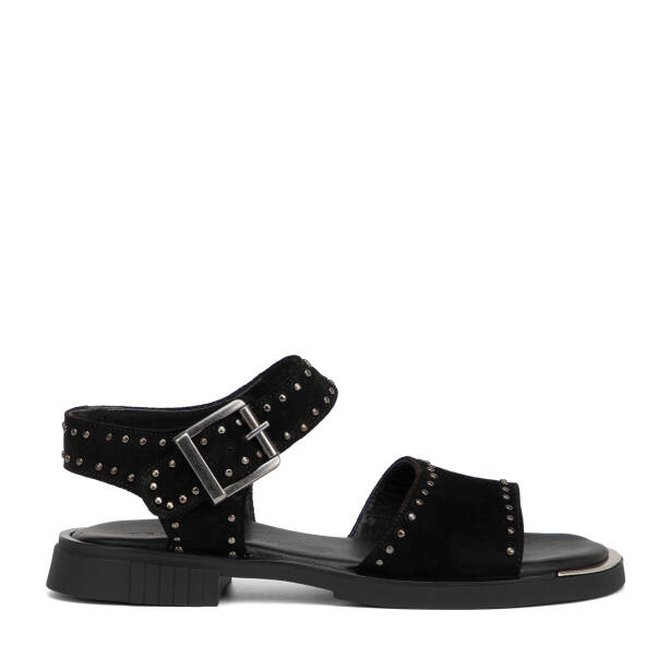 Siyah Hakiki Süet Deri Kadın Sandalet - K26Y1SN68555-A01 - 1