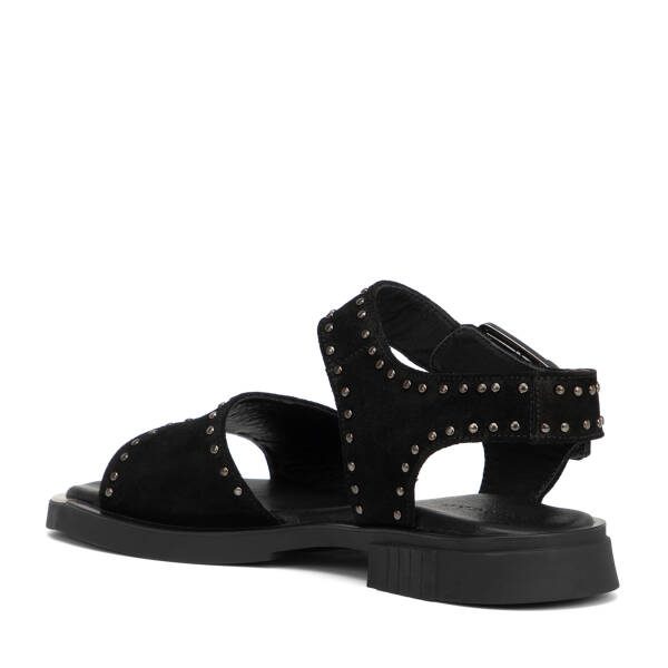 Siyah Hakiki Süet Deri Kadın Sandalet - K26Y1SN68555-A01 - 4