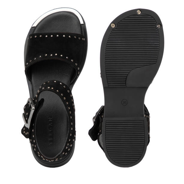 Siyah Hakiki Süet Deri Kadın Sandalet - K26Y1SN68555-A01 - 6