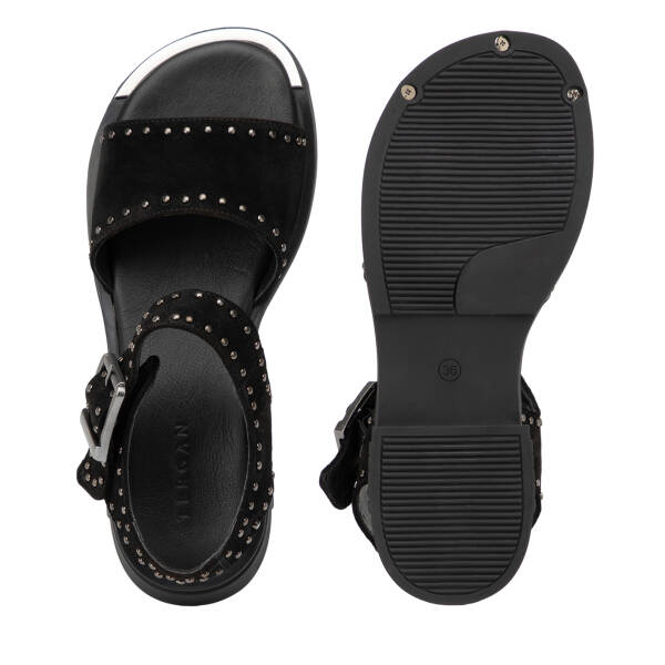 Siyah Hakiki Süet Deri Kadın Sandalet - K26Y1SN68555-A01 - 6