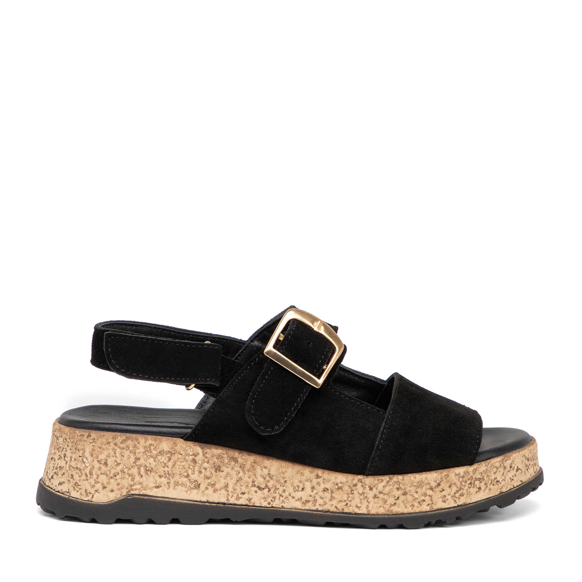 Siyah Hakiki Süet Deri Kadın Sandalet - K26Y1SN68583-A01