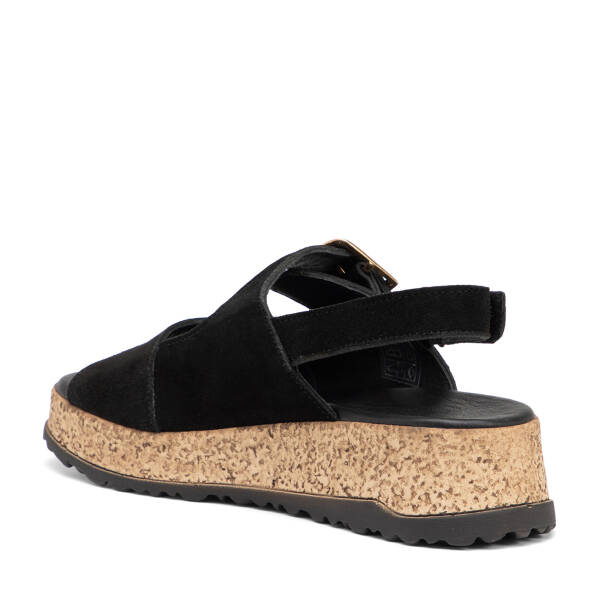 Siyah Hakiki Süet Deri Kadın Sandalet - K26Y1SN68583-A01 - 4